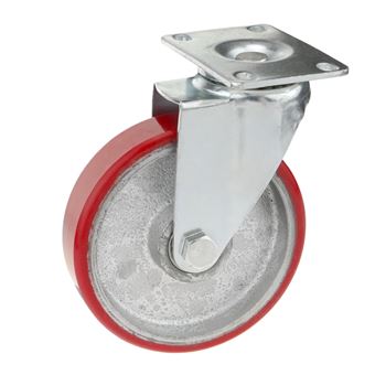 Roda Industrial Pivotante PrimeMatik de Poliuretano e Metais sem Freio 125 mm - 1