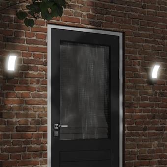 Candeeiros de parede LED para exterior vidaXL | 2 peças | alumínio fundido preto - 1