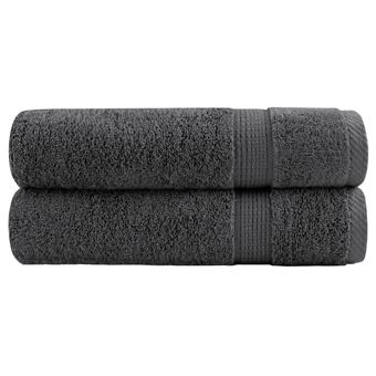 Toalha de banho premium vidaXL | 2 peças | 70x140 cm | 600gsm algodão antracite - 1