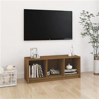 Móvel de TV vidaXL | 104x33x41 cm | pinho maciço castanho mel - 1