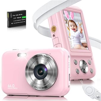 Câmara digital compacta das crianças DUDAO DC406 | FDH | 44MP | com foco automático 16x zoom | 2,4 " | Rosa - 1