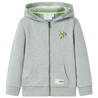 Sweatshirt para criança vidaXL | com capuz e fecho caqui-claro mesclado 92 | 1,5 - 2 anos - 1