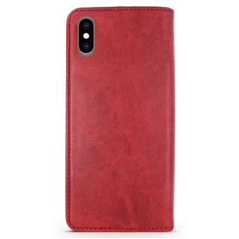 Capa / Bolsa em Couro Sintético Headcase® com Suporte de Cartões para Apple iPhone X / XS - Vermelho - 1