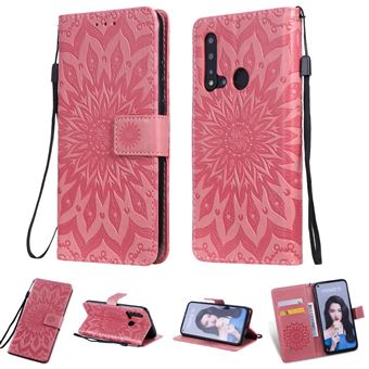 Capa Magunivers PU Girassol com Apoio Rosa para Huawei P20 Lite 2019/Nova 5I