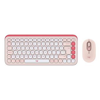 Teclado Wireless + Rato Logitech 920-013142 | Idioma: Inglês US | Rosa - 1