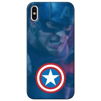 Capa Personalizada MakeUCase para iPhone X Capitão América SH01 Transparente