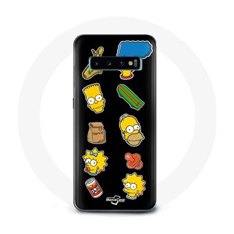 Capa Maniacase para Samsung Galaxy S10 Plus Os Simpsons Adesivos Fundo Preto - 1