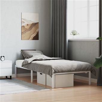 Estrutura de cama metal vidaXL | 90x200 cm | branco - 1