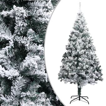 Árvore de Natal vidaXL artificial com neve 210 cm PVC verde - 1