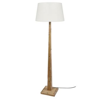 Candeeiro Pé Alto Tosel Tacks | 50 cm | 1 Luzes - madeira Natural e Branco sujo - 1