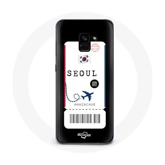 Capa Maniacase para Samsung Galaxy A8 Plus Bilhete de Avião Seoul Coreia Do Sul - 1