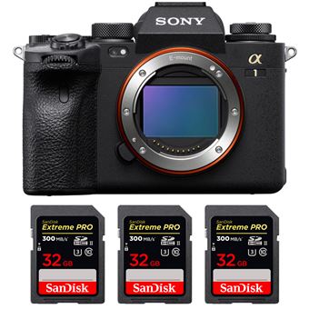 Máquina Fotográfica Sony Alpha 1 + 3 SanDisk 32GB Extreme PRO UHS-II SDXC 300 MB/s + PDF 15 técnicas para melhorar as suas fotografias - 1