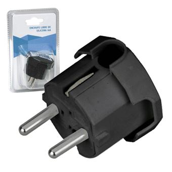 Ficha Schuko Div Macho com Terra Lateral 250V Preta - 1