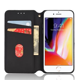 Capa Pu magunivers à Prova de Choque | Padrão de Losango | Fecho Magnético Preto para Iphone 6/6S/7/8/Se (2020)/Se (2022) - 1