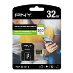 cartão de memória PNY High Performance 32GB MicroSDHC UHS-I Class 10 Preto