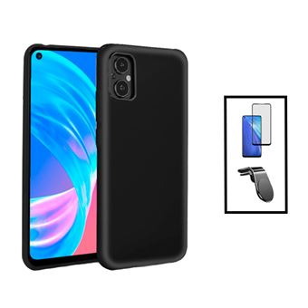 Kit Gift4Me Película de Vidro Temperado GorilasGlass + Capa Proteção Traseira Silicone + Suporte de Carro Magnético L para Oppo Reno8 Lite - Preto - 1