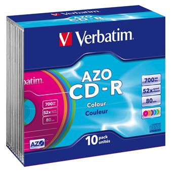 Verbatim CD-R AZO Colours 700 MB 10 peça(s) - 1