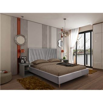 Cama Ideia Home Design Leafy | 195 x 160 cm - Cinza - 1