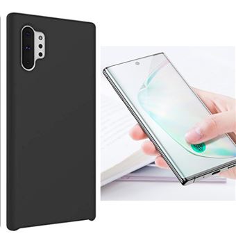 Kit Película de Vidro 5D Full Cover com Capa Silicone Líquido Phonecare para Samsung Galaxy Note 10 Plus Preto