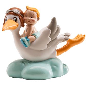 Boneco DeKora para Bolos Cegonha Voar | 10 cm - Azul - 1