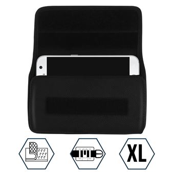 Estojo para Telemóvel  Avizar | Cinto | com Fecho de Velcro | Tamanho XL | Preto - 1