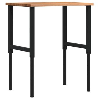 Bancada vidaXL | 80x60x(71,5-98) cm | carvalho castanho-claro - 1