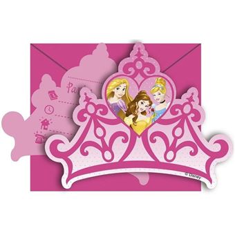 Cartões e Envelopes de Convite para Festa / Invitations Party Decorata Party Disney Princess | 6 Unidades - Rosa - 1