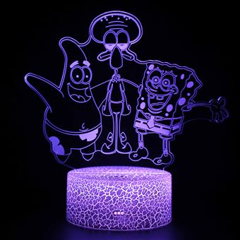 Lâmpada 3D HSMY | Infantil | Multicolorido com Controlo Remoto | SpongeBob | 1567 - 1