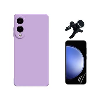 Kit Película Hydrogel Frente + Capa Silicone Líquido + Suporte Reforçado Phonecare para Samsung Galaxy S25 Edge | Roxo - 1