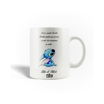 Caneca Maniacase Lilo e Stitch Ohana White Quote - 1