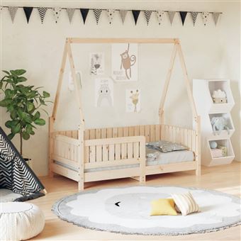 Estrutura de cama infantil vidaXL | 70x140 cm pinho maciço - 1
