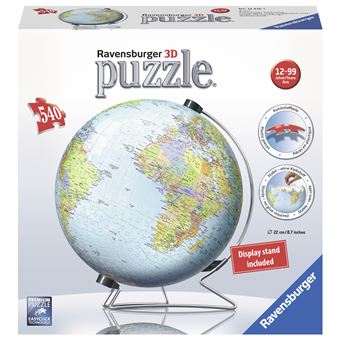 Puzzle 3D Ravensburger Globo The Earth | 540 Peças - 1