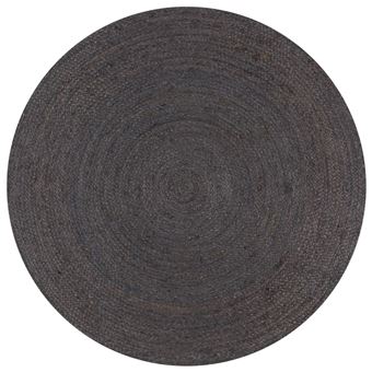 Tapete Artesanal vidaXL em Juta Redondo 120 cm Cinzento Escuro - 1