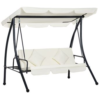 Baloiço de Jardim Outsunny | 200 x 125 x 170 cm - Creme - 1