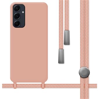Capa TUMUNDOSMARTPHONE de silicone líquido com cordão para Samsung Galaxy A35 5G em rosa - 1