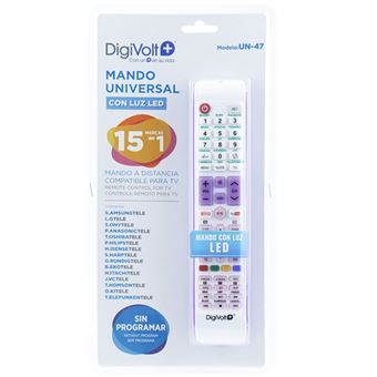 Comando DigiVolt UN-47 | Controlo Remoto para TV Universal - Branco, Roxo - 1