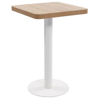 Mesa de Bistro vidaXL 50x50 cm MDF castanho-claro - 1