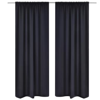 Cortinas vidaXL Blackout Pretas 2 Peças 135 x 245 Cm - 1