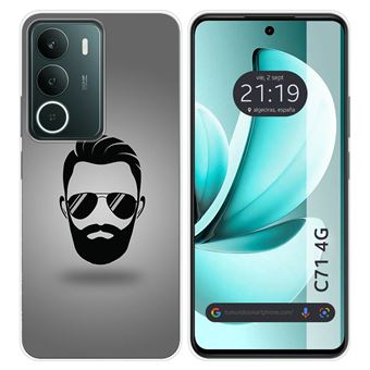 Capa Tumundosmartphone de silicone para Realme C71 4G com estampa de barba em desenho animado - 1