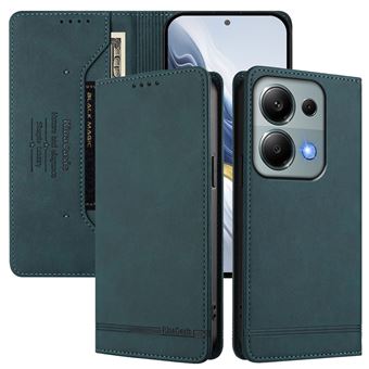 Capa FOXDOCK Tipo Carteira Flip para Xiaomi POCO M6 Pro 4G com Bloqueio RFID | Fecho Magnético | Pele PU  | Verde - 1