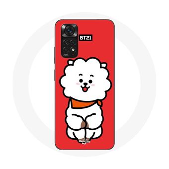 Capa Maniacase para Xiaomiredmi Note 11 4G Bts Bangtan Rapazs Bt21 Rj de Jin Fundo Vermelho - 1
