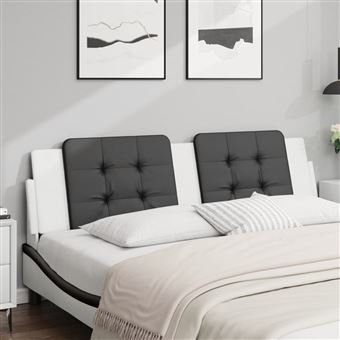 Almofadão de Cabeceira vidaXL |  180 cm | couro artificial preto e branco - 1