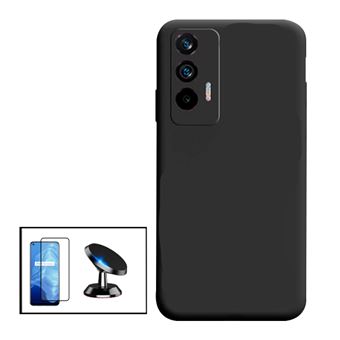 Kit Película de Vidro Temperado 5D Full Cover + Capa Silicone Líquido + Suporte Magnético de Carro Phonecare para Realme GT Neo2T - 1