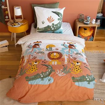 Conjunto de cama sweeek | microfibra reversível estampado savana | 140cm - 1