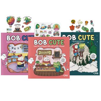 Combo Bob Cute - Kit Com 3 Livros De Colorir Para Todas As Idades: Acompanha Adesivos E Ilustrações - 1