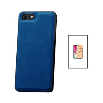 Kit Gift4Me Capa Traseira Magnética Couro + CeramicGlass Full Cover Apple iPhone SE 2022 - Azul - 1