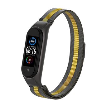 Bracelete de Aço Inoxidável HSMY Durável para Xiaomi Mi Band 4/ 3 - Preto&Dourado - 1