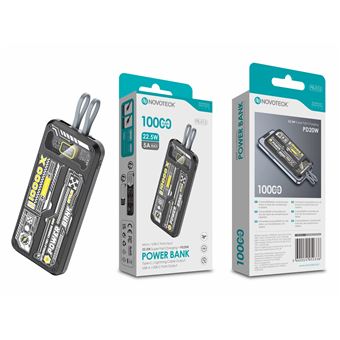 Power Bank Novoteck PB-015 | 10000mAh | Carregamento Rápido 22.5W | Preto - 1