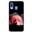 Capa Hapdey para Samsung Galaxy A40 2019 Design Lobo a Uivar para Lua Vermelha em Silicone Flexível e TPU Preto_0