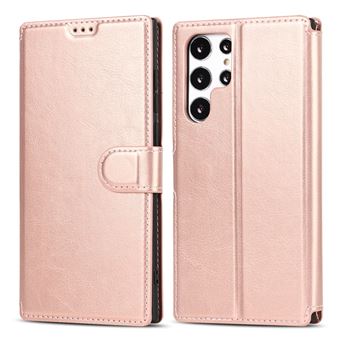 Capa magunivers PU à prova de choque, função de bloqueio RFID com apoio ouro rosa para Samsung Galaxy S22 Ultra 5G - 1